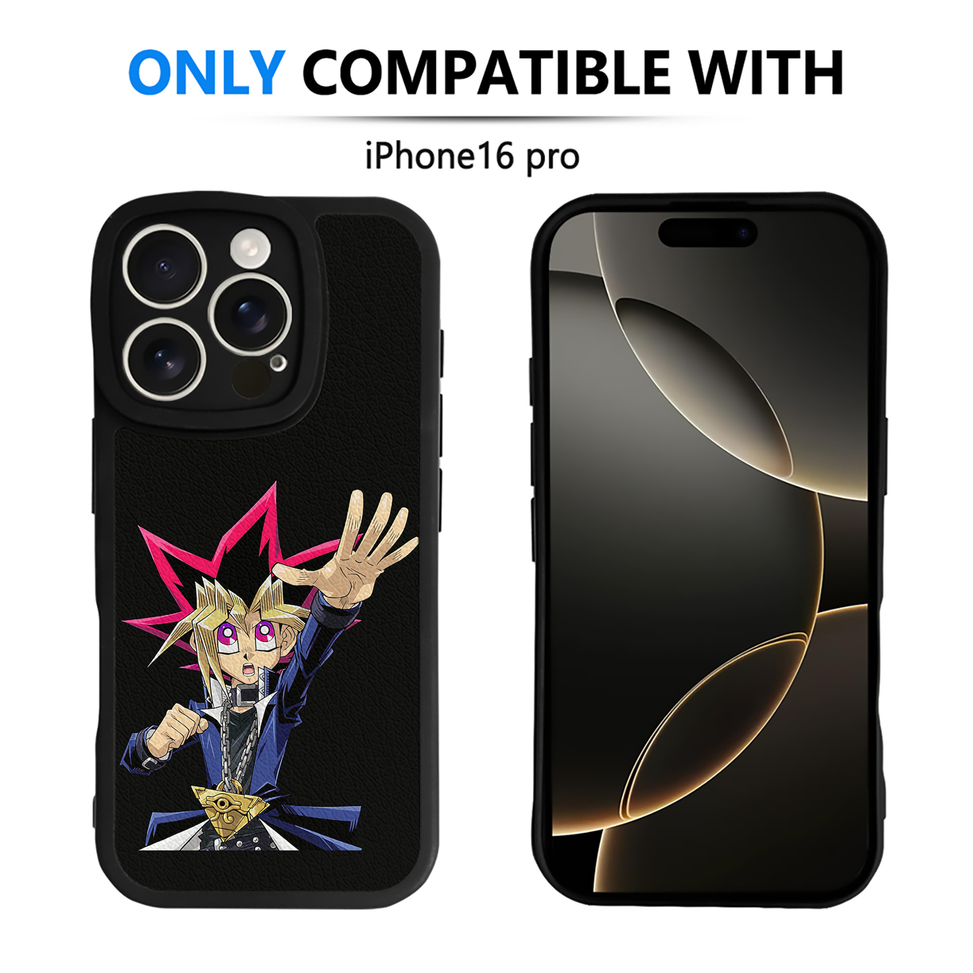 （画像用） 遊☆戯☆王 Yu-Gi-Oh! 【iPhone 16シリーズ対応】シリコンスマホケース（レザー調） 材質：シリコン